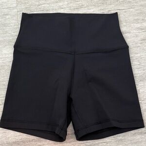 Aritzia Golden Life High-Waist Black Bike Shorts 5”